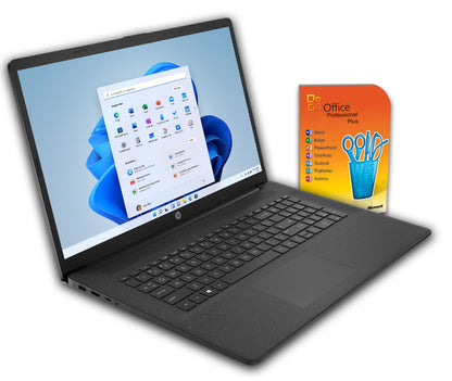 HP Notebook 17,3 Zoll Intel 4x 3,7Ghz bis 32GB RAM, bis 2TB SSD Win11 Pro Office 2024