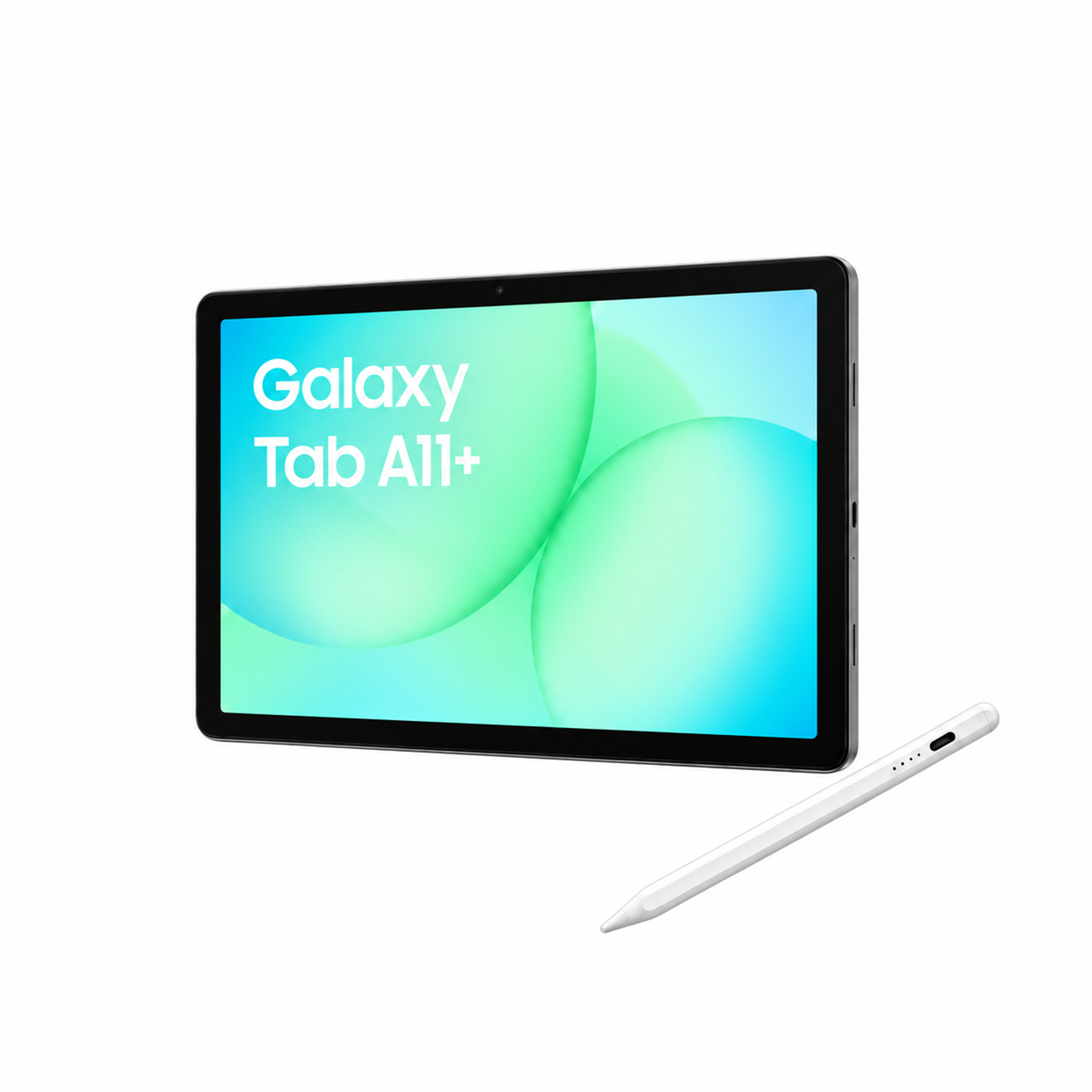 Samsung Galaxy Tab A11+ mit weißem Universalstift.